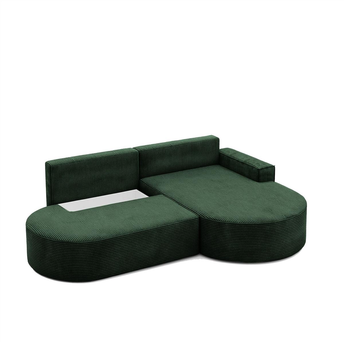 ECKSOFA Venedig Mit Schlaffunktion - Grün, Holzwerkstoff/Textil (278/179cm) - Fun Möbel