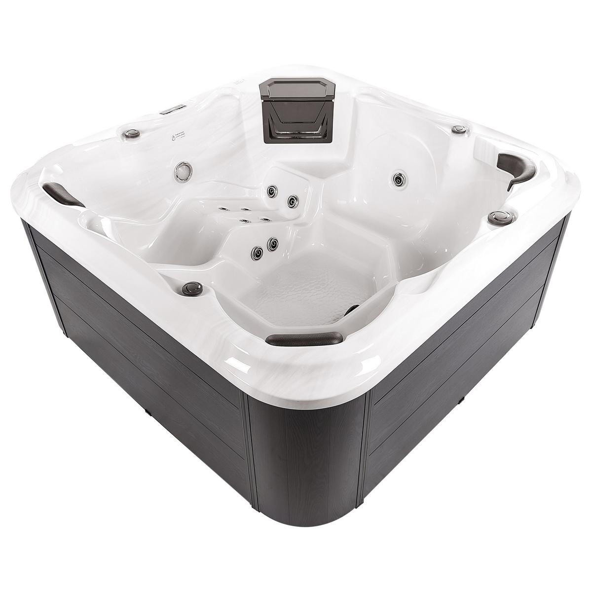 WHIRLPOOL 6-Sitzer Weiß Tularosa - Silberfarben/Schwarz, Kunststoff (210/90/210cm) - Beliani