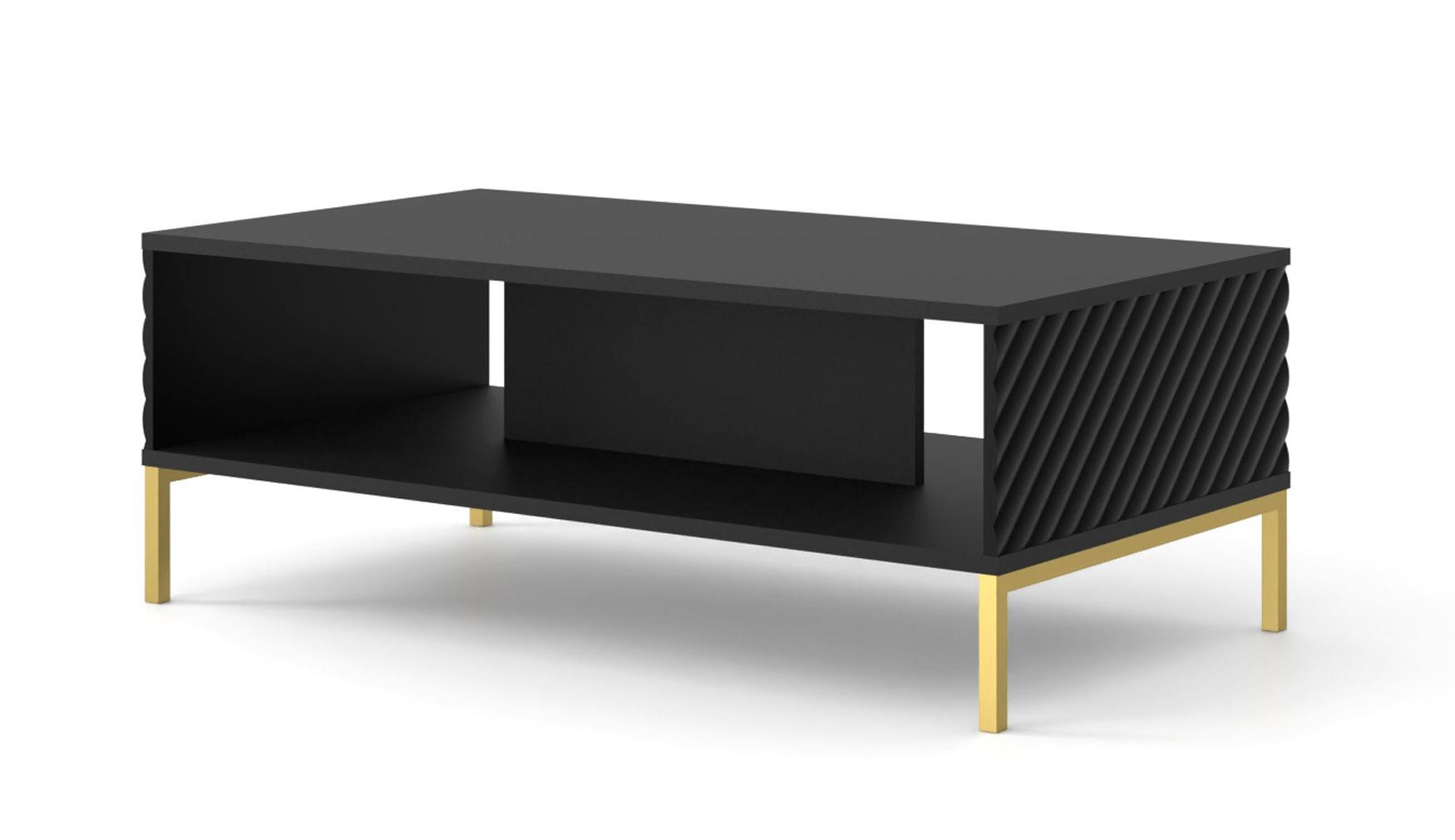COUCHTISCH Schwarz, Gold 90/43/60 - Goldfarben/Schwarz, Holzwerkstoff (90/43/60cm) - RAUMHIRSCH FURNITURE