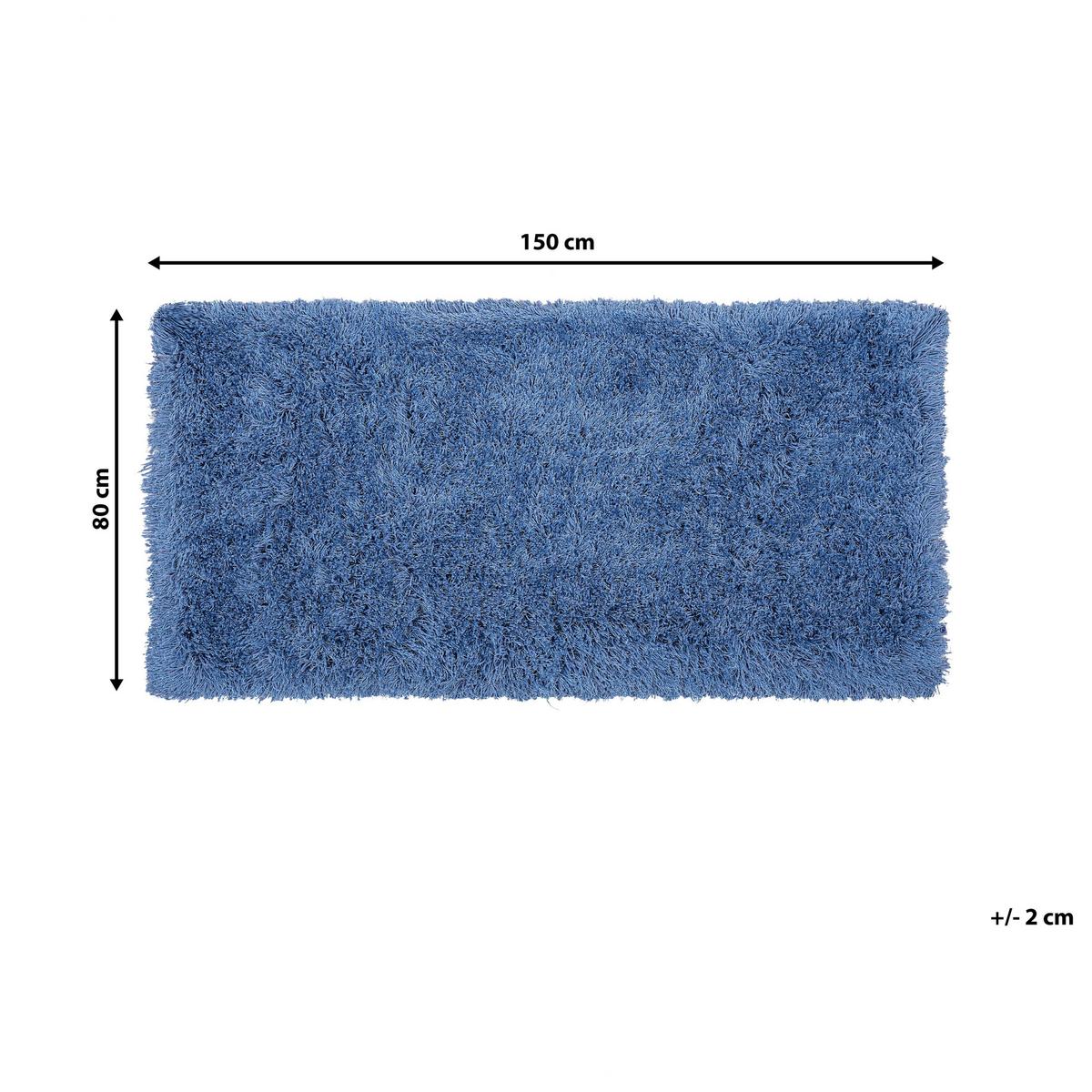 SHAGGY-TEPPICH Cide 150/80 cm - Blau, Kunststoff (80/150cm) - Beliani