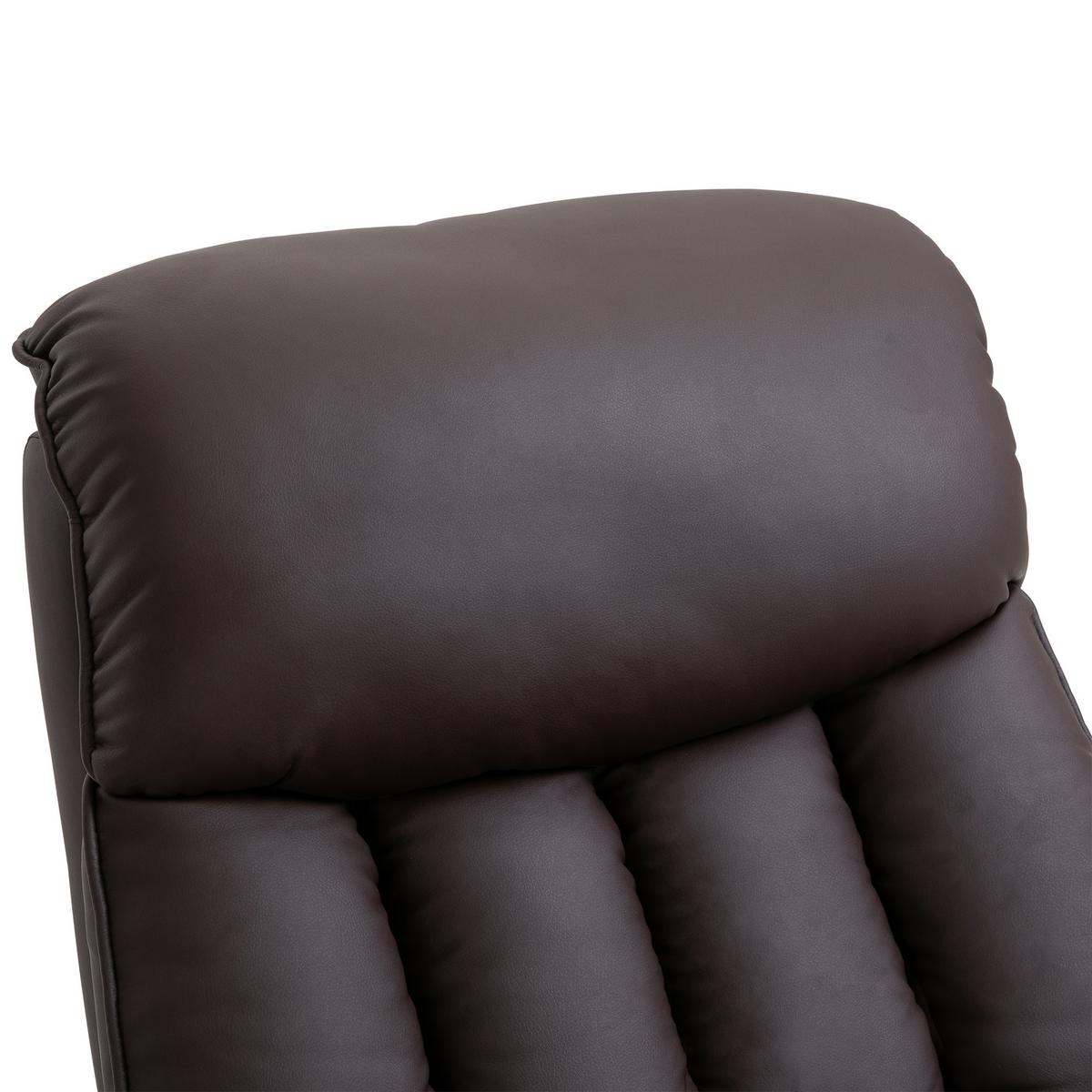 SESSEL mit Aufstehhilfe Kunstleder braun - Schwarz/Braun, Leder/Kunststoff (94/104/80cm) - HOMCOM
