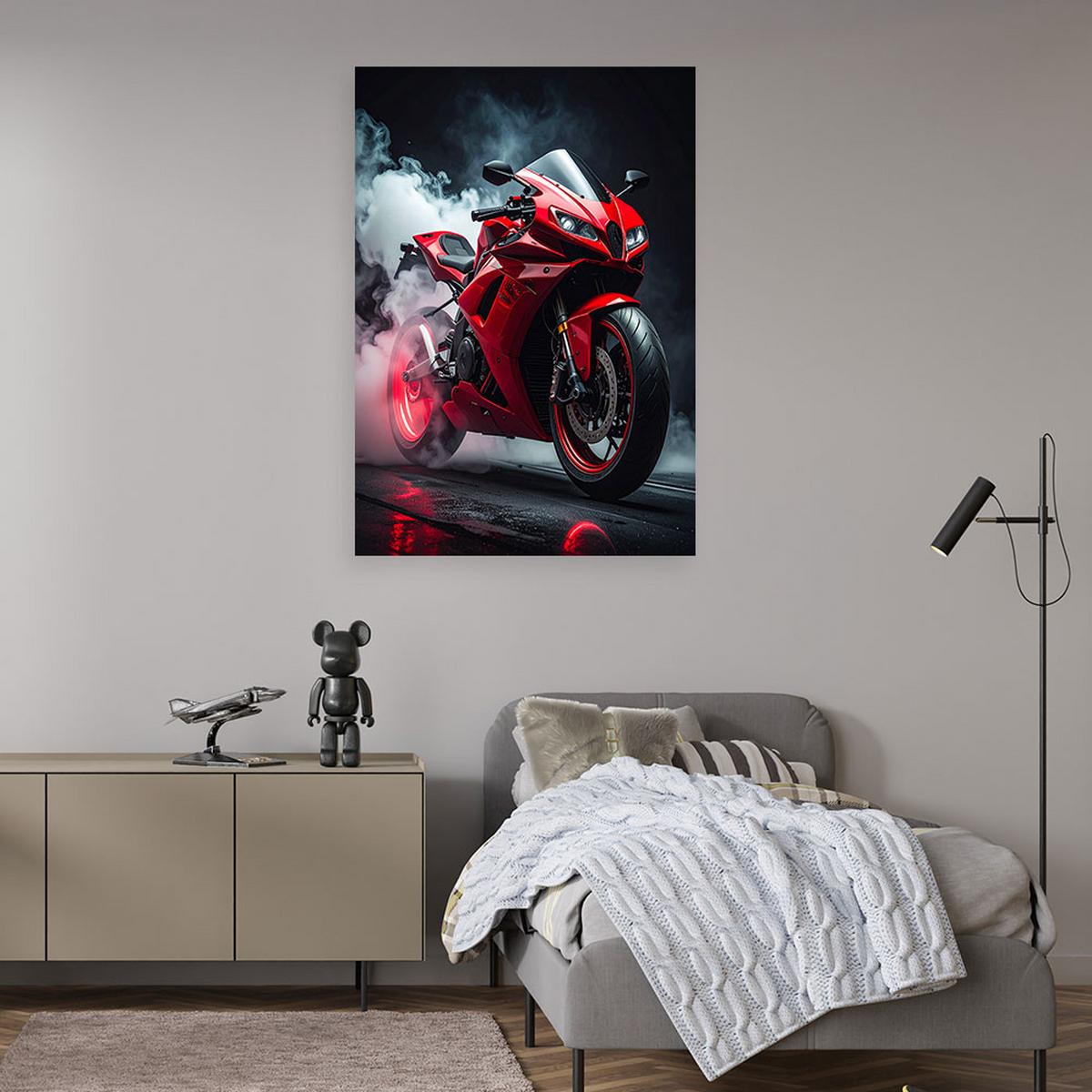 LEINWANDBILD Kraftfahrzeuge 70x100cm - Rot, Textil (70/100cm) - Feeby