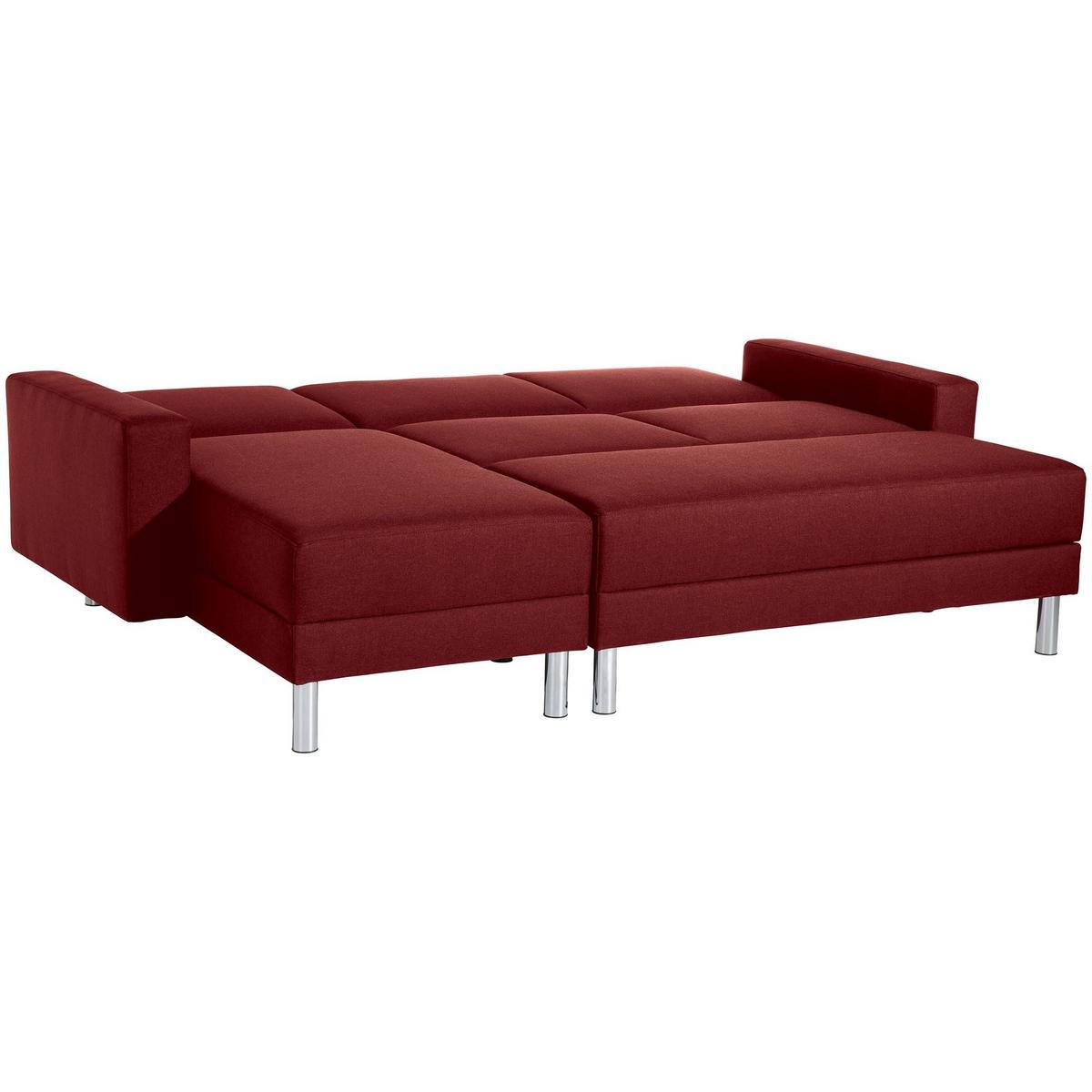 FUNKTIONSSOFA mit Hocker Katryna Flachgewebe rot - Rot, Kunststoff (144/92/230cm) - 58aufmkessel