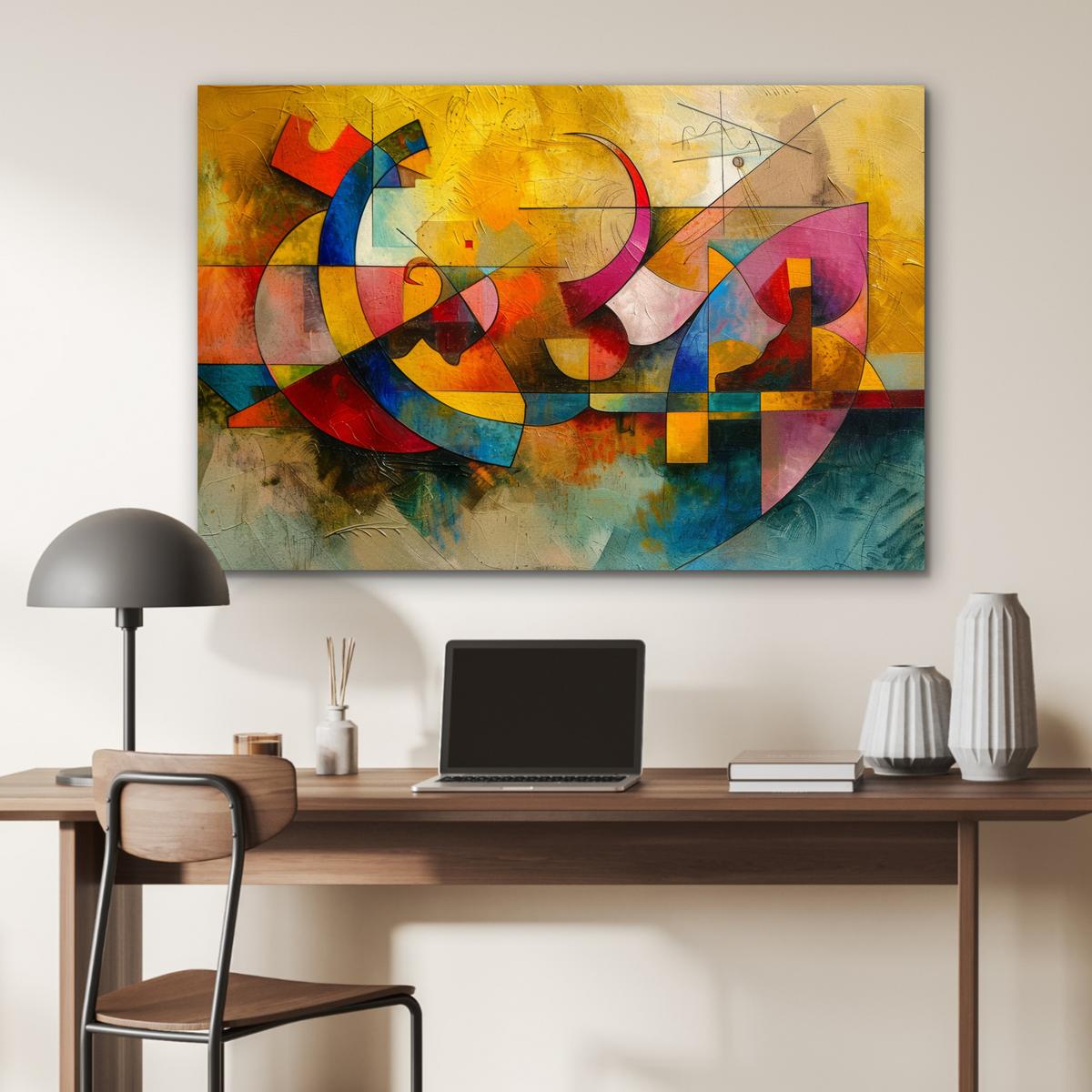 METALLBILD Kunst - Abstrakt - Modern Deko Groß 120x80 cm - Gelb, Metall (120/80cm) - MuchoWow