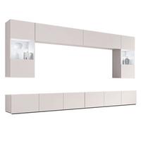 WOHNWAND Kossana 1 Modern Beige 300/154/43 cm Stilvoll - Beige, Holzwerkstoff/Kunststoff (300/154/43cm) - AX Living