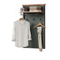 GARDEROBENPANEEL grün, Evoke Eiche 77 x 123 cm, Wandgarderobe im Landhaus-Stil - Eichefarben/Grün, Holzwerkstoff (28/123/77cm) - Top.Furn