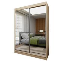 SCHWEBETÜRENSCHRANK BELLINA 150/216/61 cm 2-türig mit Spiegel Sonoma Eiche - Sonoma Eiche, Holzwerkstoff (150/216/61cm) - MASSENO