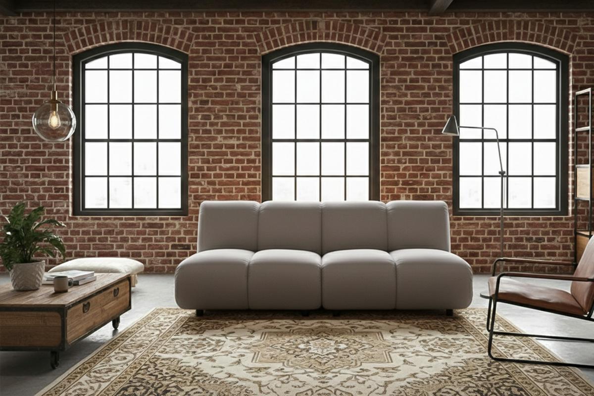 MODULSOFA LAYLA Taupe Velvet - Taupe/Schwarz, Buchenholz/Textil (183/74/99cm) - KAWOLA