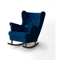 SCHAUKELSTUHL Fabio dunkelblau mit Wenge Beinen - Wengefarben/Dunkelblau, Textil (82/103/108cm) - Beautysofa