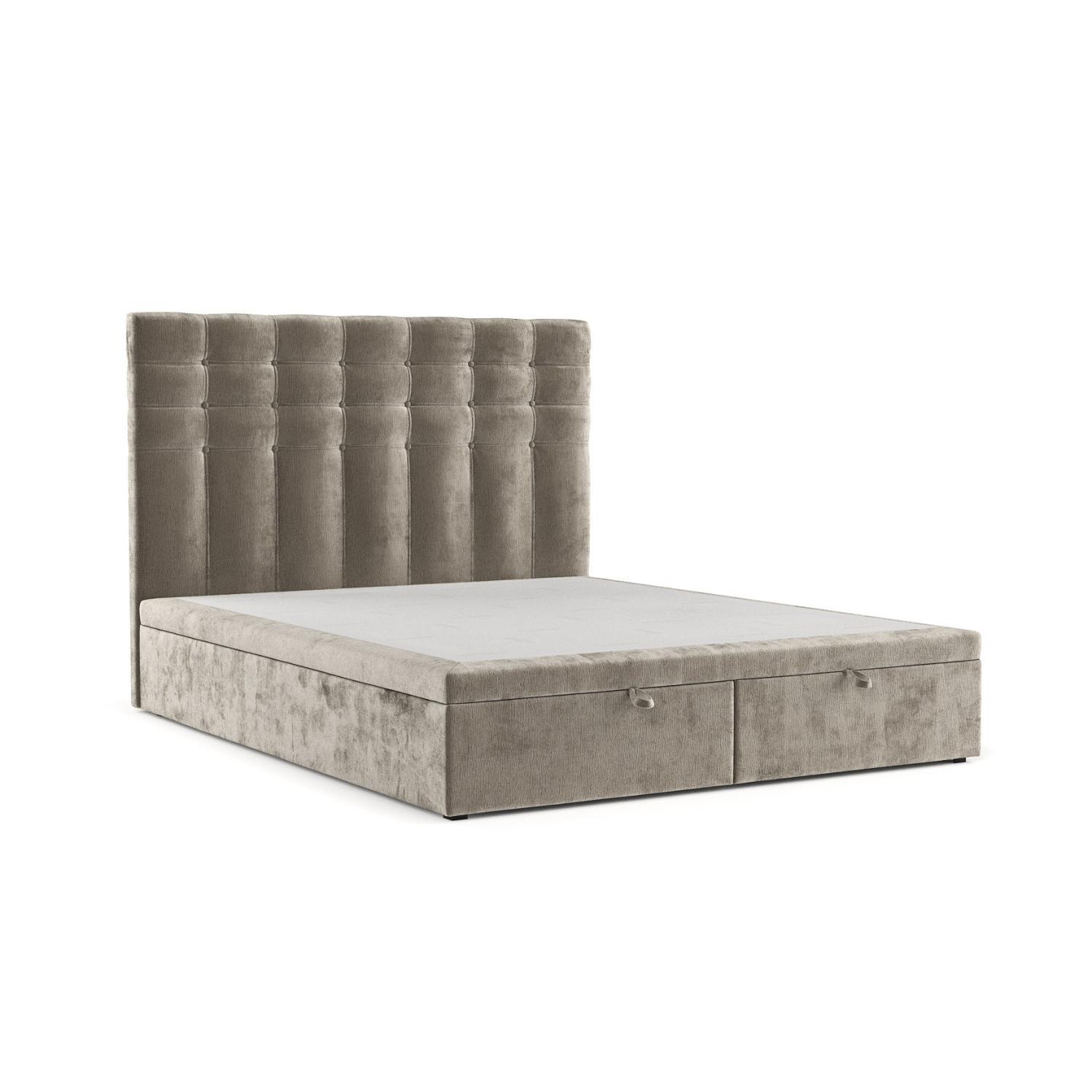POLSTERBETT Callo mit Stauraum 120/200 cm Beige im Lotta Stoff - Beige/Schwarz, Holz/Holzwerkstoff (120/200cm) - AltaBeds