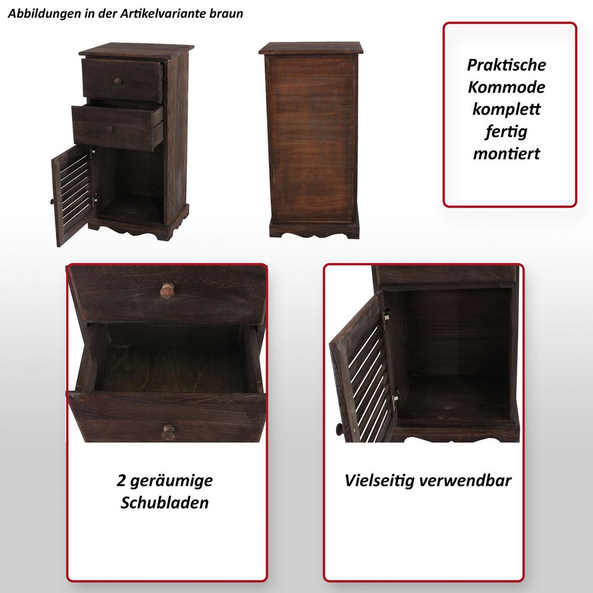 KOMMODE SCHRANK Weiß - Weiß, Holz (40/81/32cm) - MCW