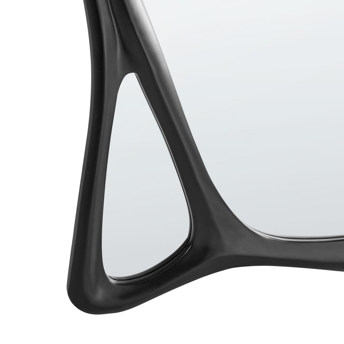 WANDSPIEGEL 70/100 cm Schwarz Lanester - Schwarz, Kunststoff (70/100/3cm) - Beliani