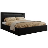 POLSTERBETT GOLD 5 CLASSIC 160/200 - Schwarz Kunstleder - Multipocket-Matratze - Schwarz, Textil (160/200cm) - MKS