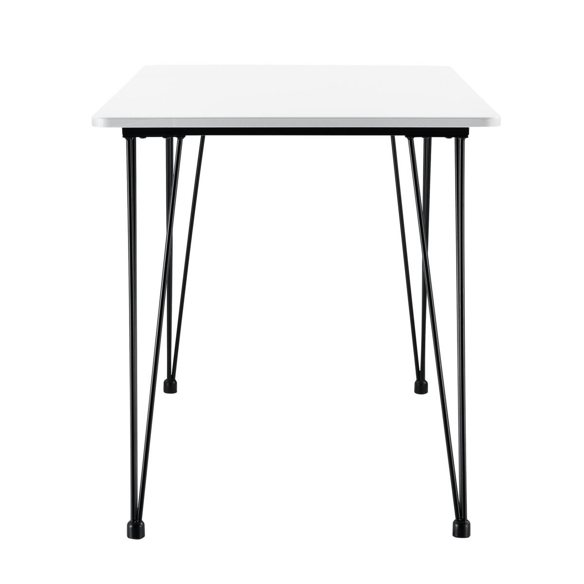 ESSTISCH Kiel - Weiß, Holzwerkstoff/Metall (70/120/75cm) - [en.casa]