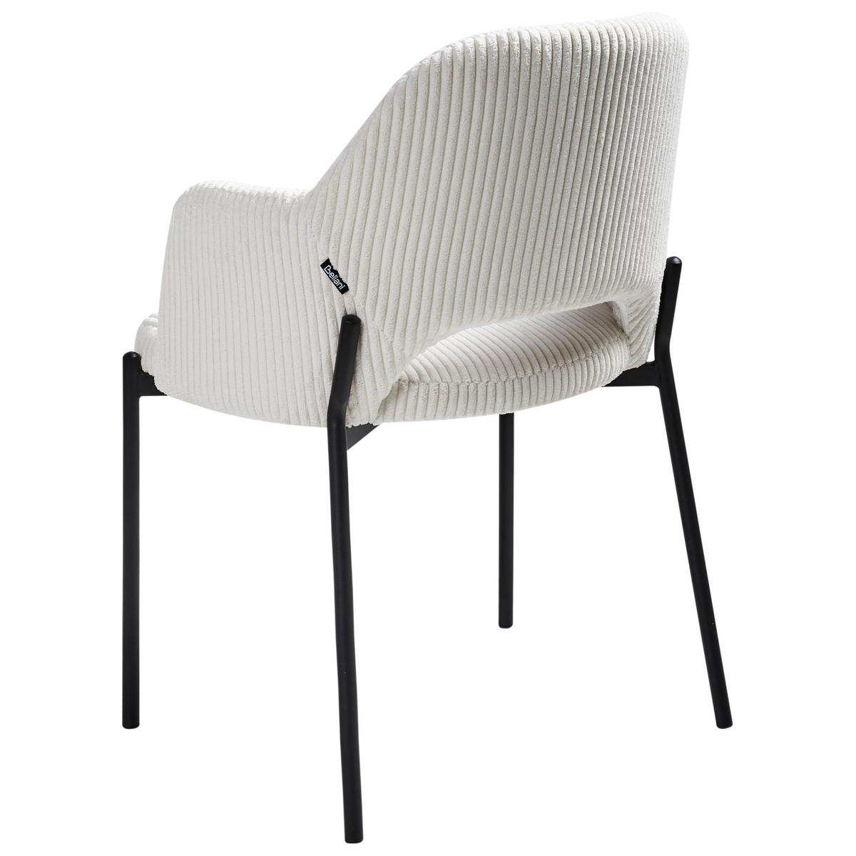 ESSZIMMERSTUHL 2er-Set Cremeweiß Raton - Schwarz/Weiß, Textil (53/81/55cm) - Beliani