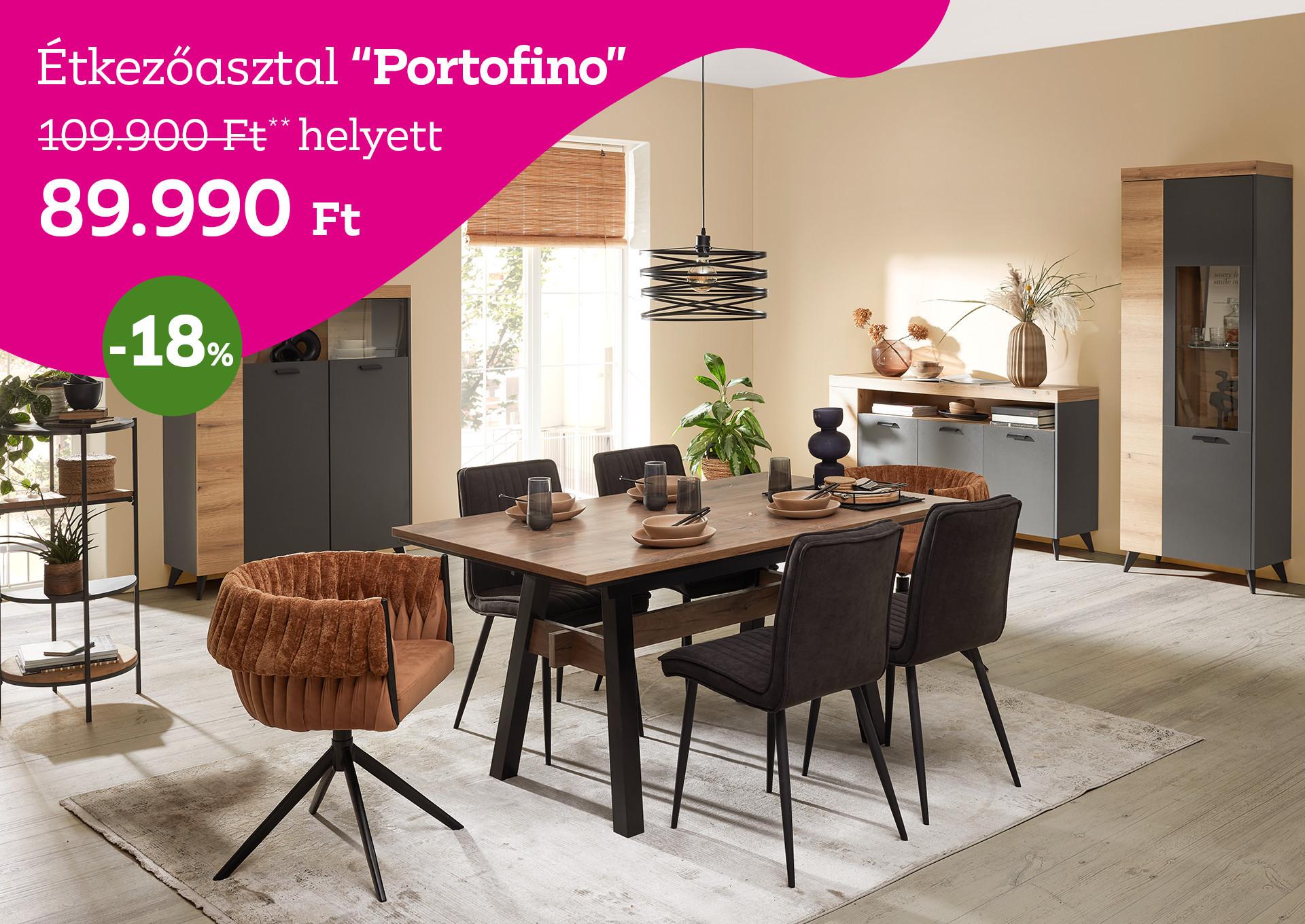 Étkezőasztal Portofino 109900 Forint helyett 89990 Forint, kedvezmény mértéke 18%