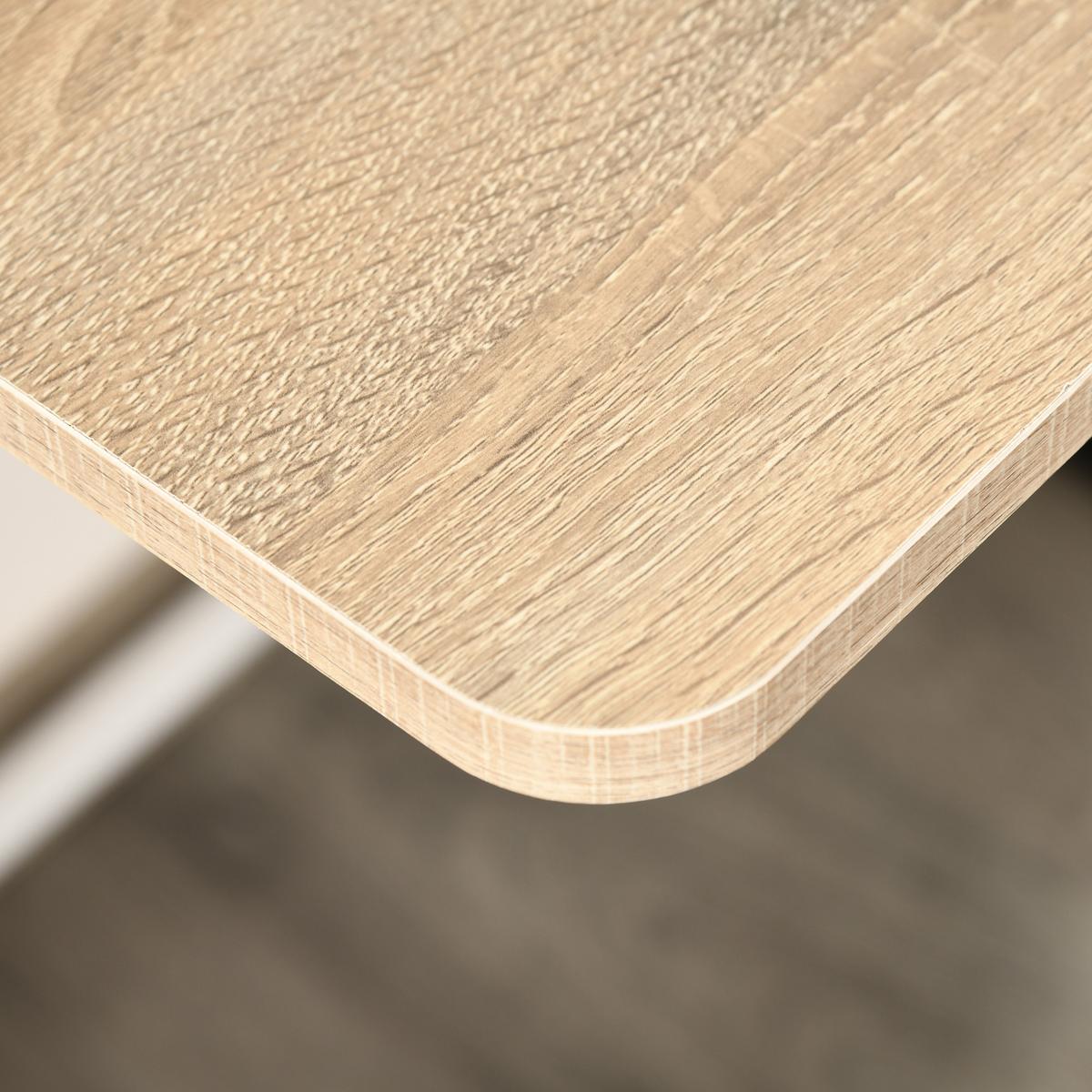 SCHREIBTISCH, MDF, Eisen, Weiß+Eiche - Weiß, Kunststoff (84/45/85cm) - HOMCOM