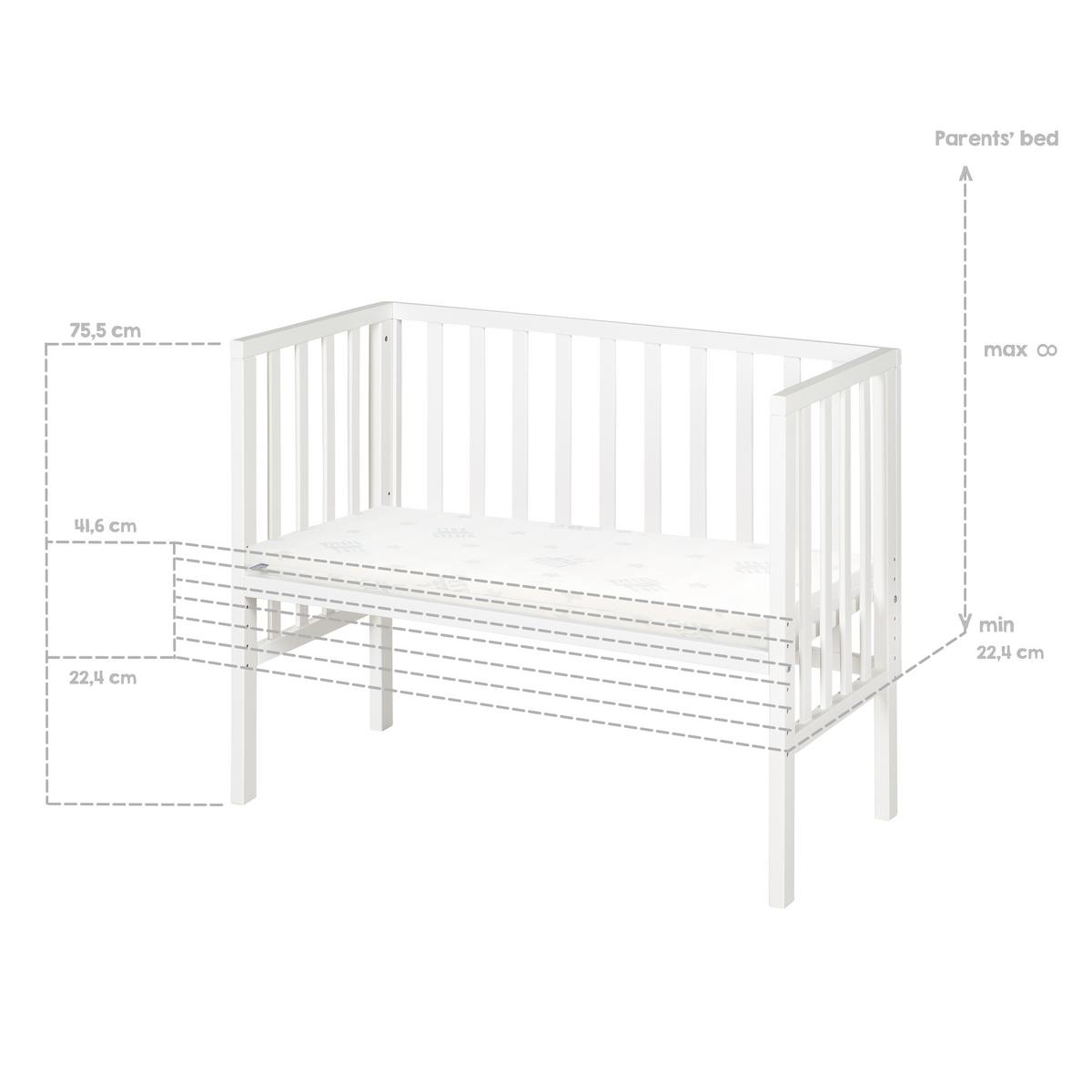 BEISTELLBETT 3in1 Set 90 x 45 cm - Weiß, Holzwerkstoff (45/90cm) - Roba