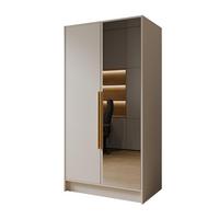 DREHTÜRENSCHRANK RENVO 102/200/51 cm Modern Kleiderschrank 2-türig mit Spiegel Kaschmir - Kaschmir, Holzwerkstoff (102/200/51cm) - MASSENO