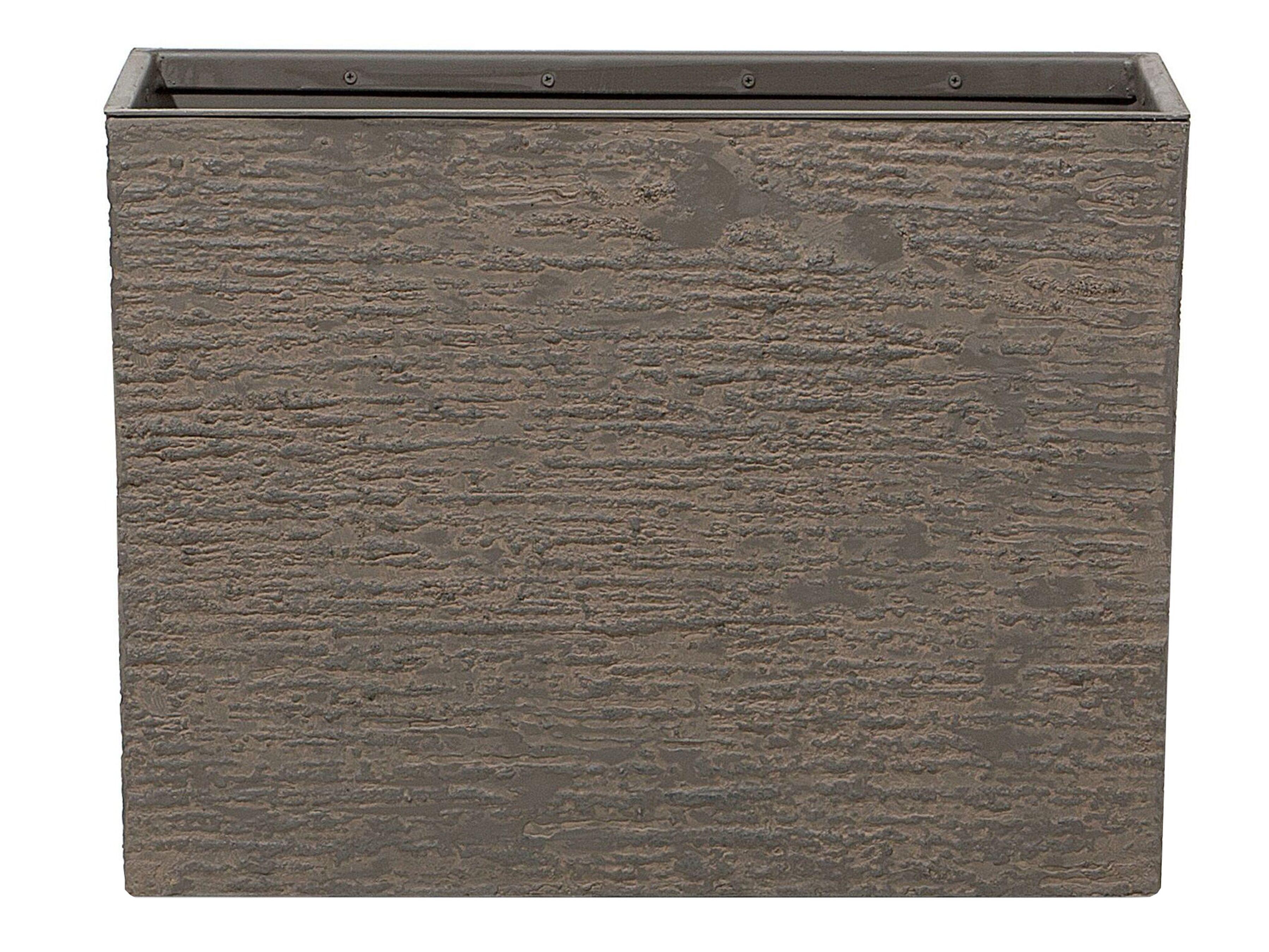 BLUMENTOPF dunkelbraun rechteckig 25/60/45 cm Edessa - Braun, Stein (45cm) - Beliani