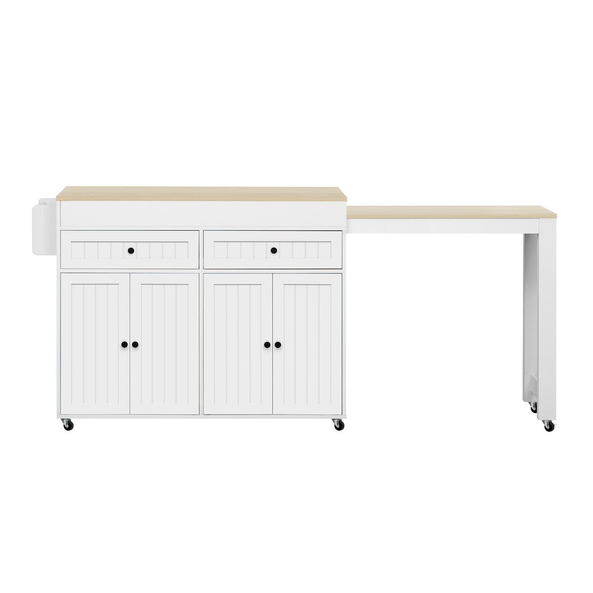 BARTISCH Weiß mit Stauraum und Ausziehfunktion - Weiß, Holzwerkstoff (45/180/92.2cm) - Urban Meuble