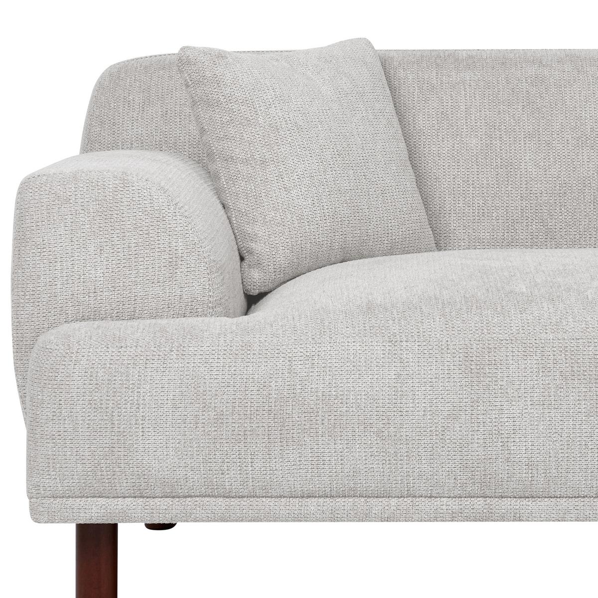 ECKSOFA 3-Sitzer Stoff Hellgrau linksseitig Holt - Hellgrau, Textil (241/159cm) - Beliani
