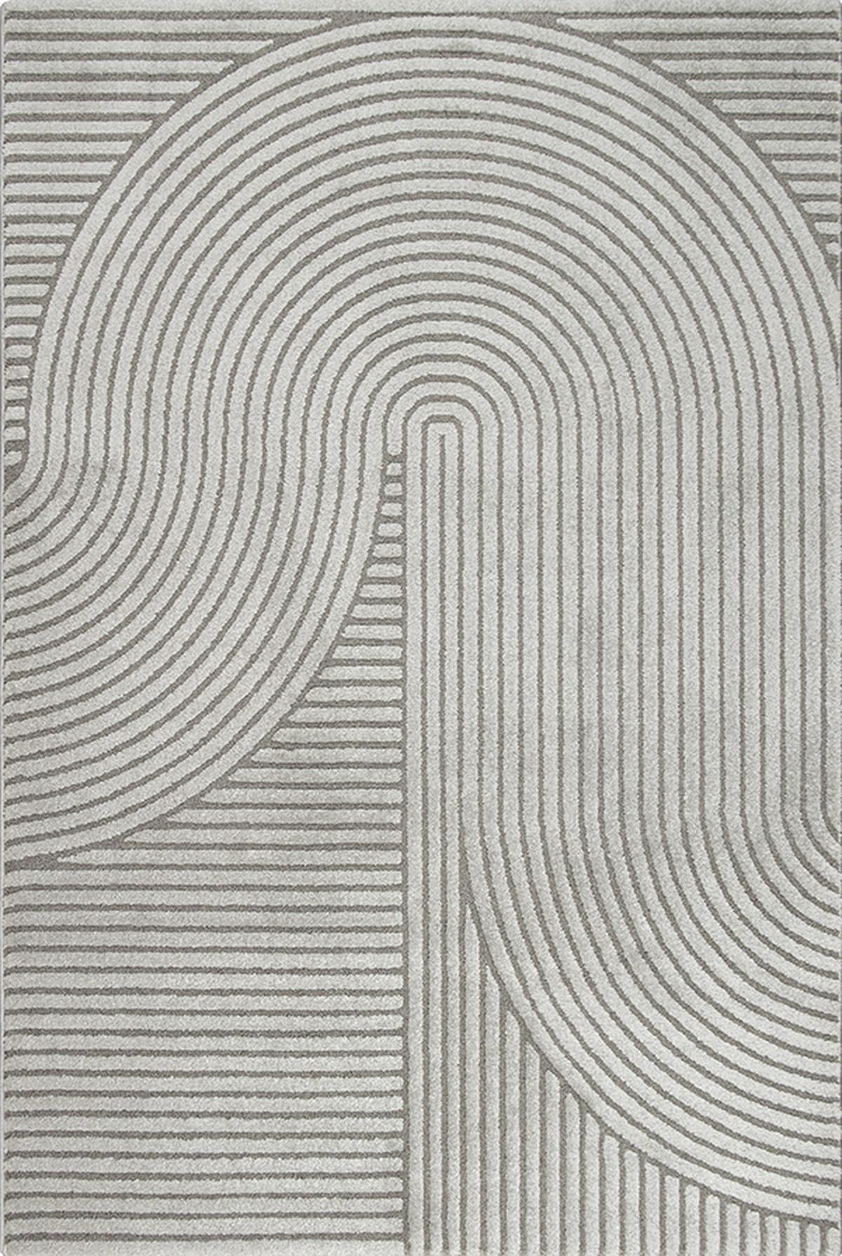 TEPPICH Kurzflor CETINA Geometrisch Polypropylen-Polyester Grau 200 x 290 cm - Grau, Textil (200/290cm) - KADIMA DESIGN