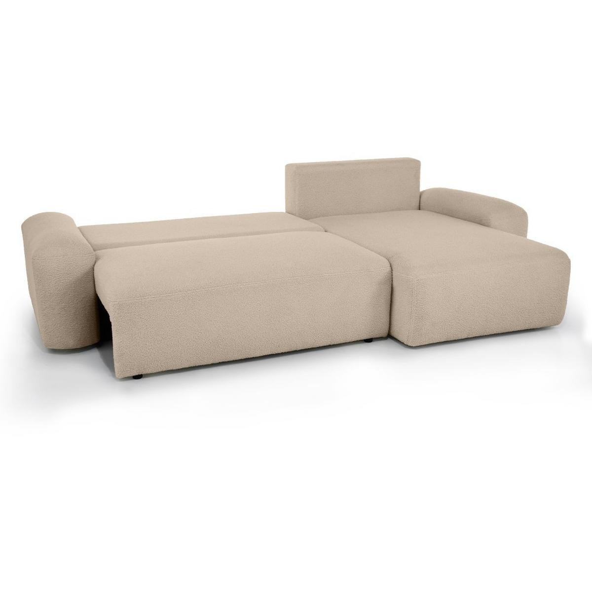 ECKSCHLAFSOFA Noel mit universelle Ottomane, Cappuccino - Schwarz/Cappuccino, Textil (280/163cm) - Beautysofa