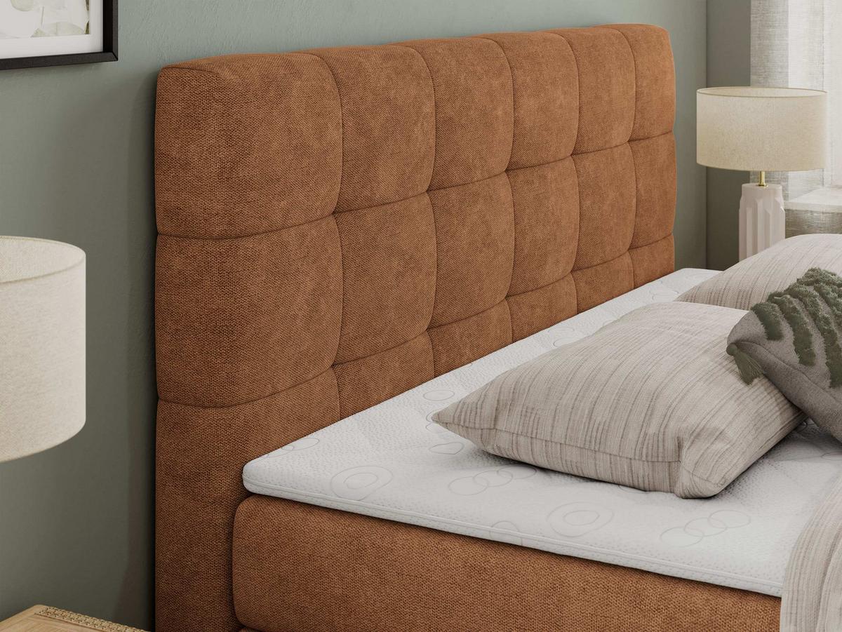 BOXSPRINGBETT LUKA KING 120/200 Orange Struktur - H3 - Orange, Holz/Textil (120/200cm) - MKS
