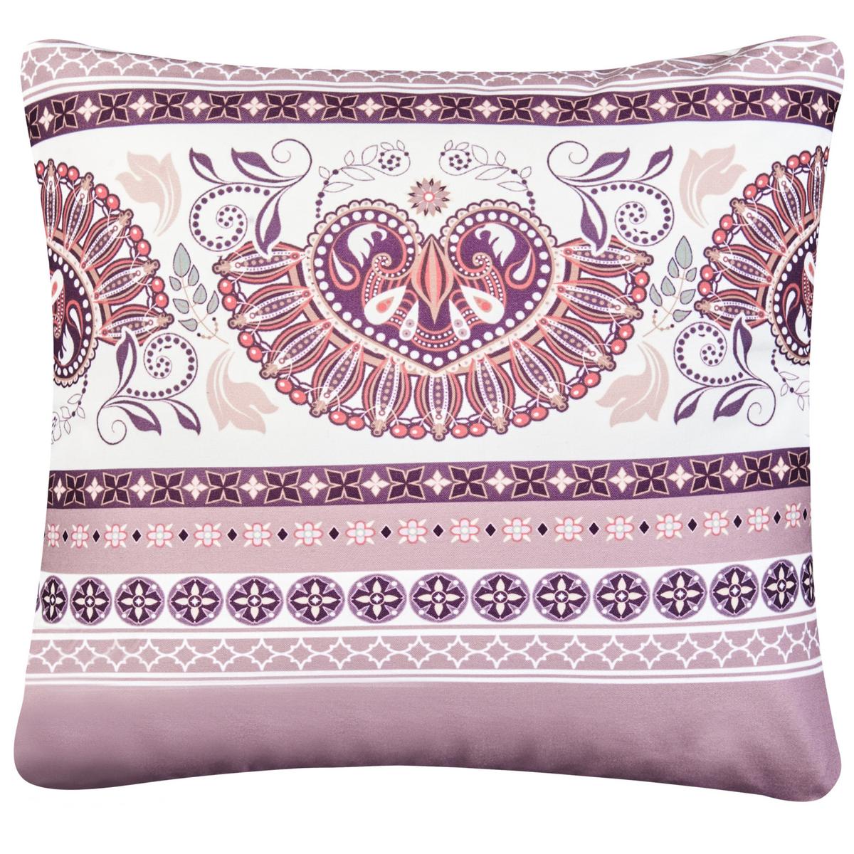 GARTENKISSEN 2er-Set Purpur 45/45 cm Tvista - Violett/Weiß, Textil (45/12/45cm) - Beliani