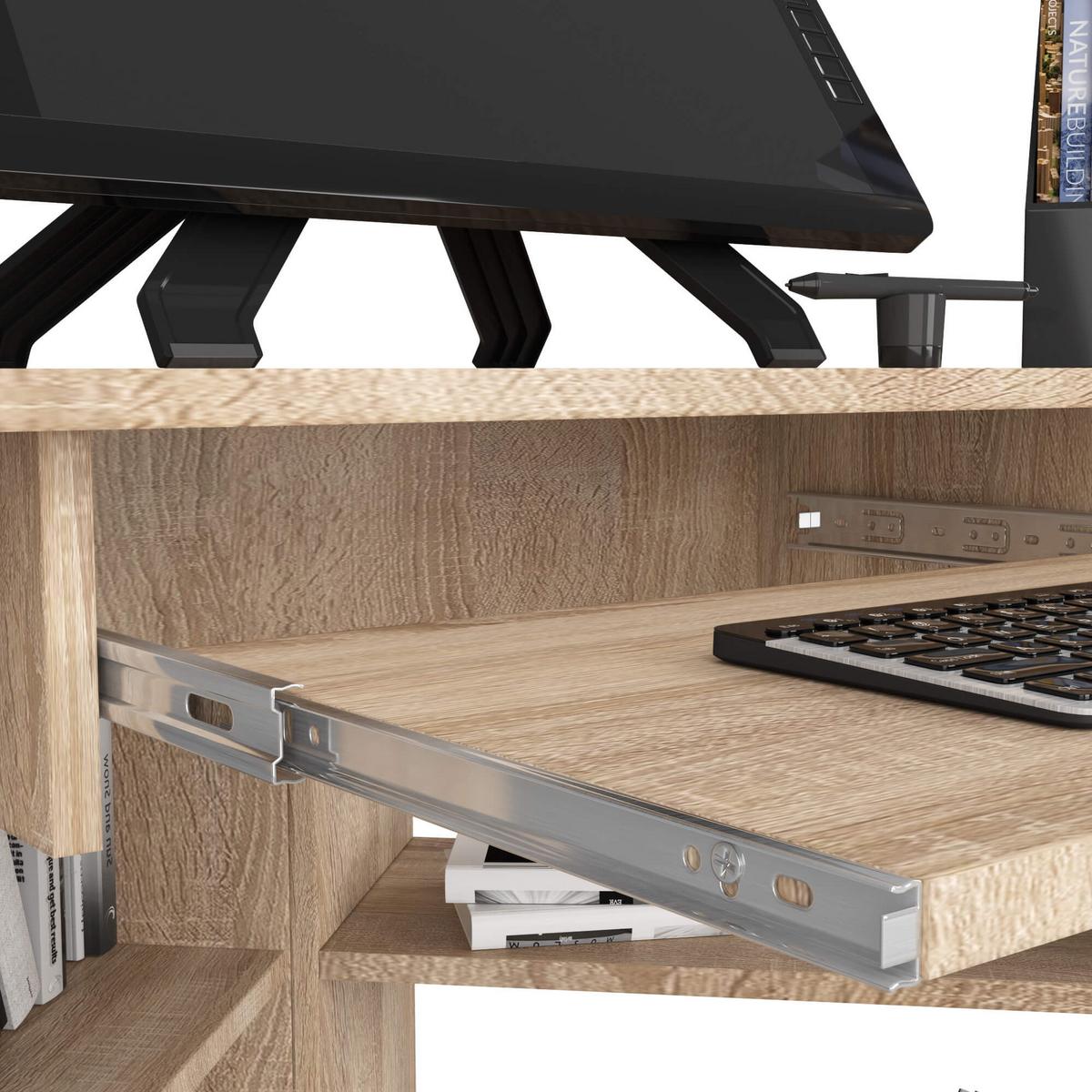 SCHREIBTISCH Eiche Sonoma 74/80/80 - Sonoma Eiche, Holzwerkstoff (155/85/74cm) - RAUMHIRSCH FURNITURE