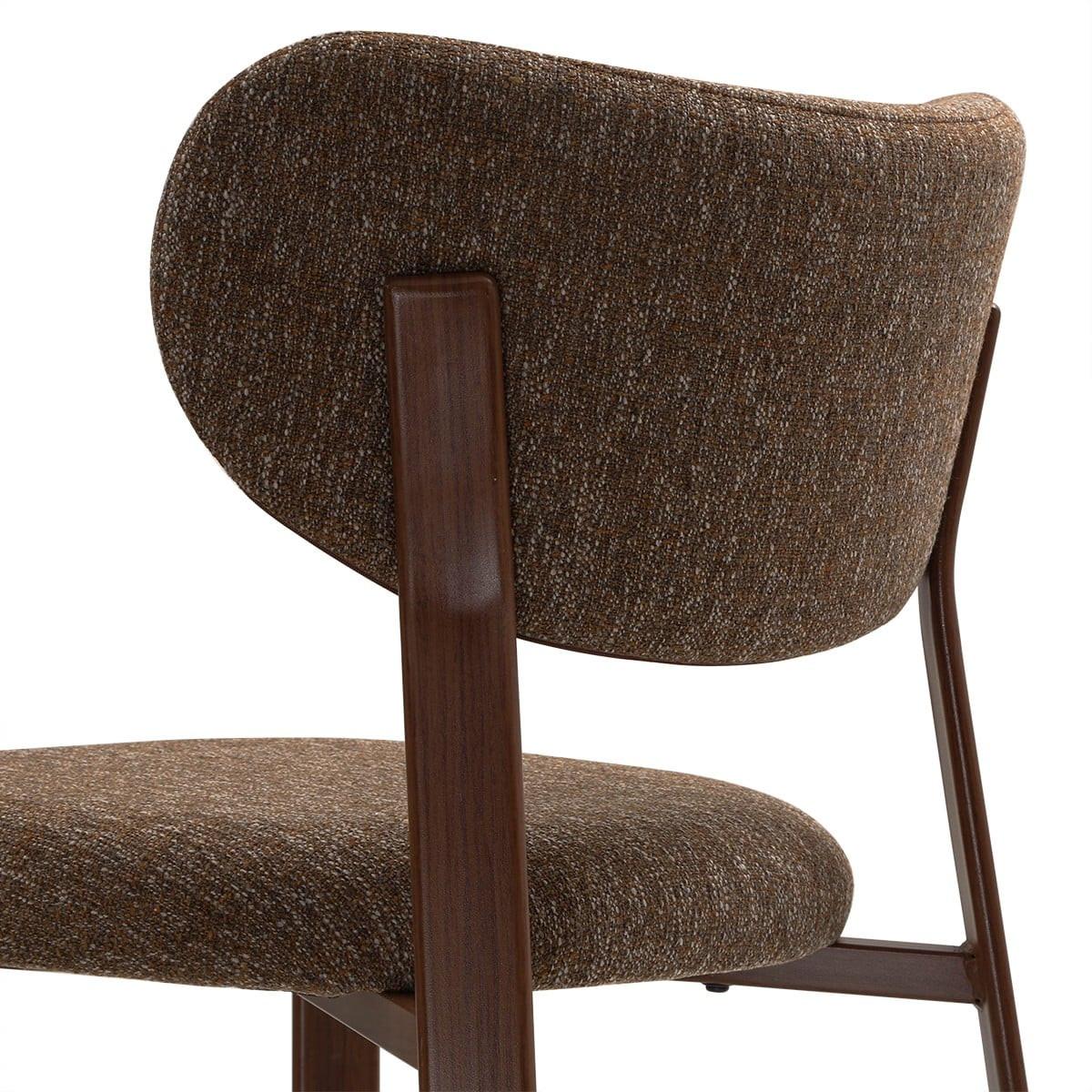 STÜHLE 2er-Set Stoff und Beine in Houtenafwerking 53/52/77 cm - Braun, Textil (52/77/53cm) - Calicosy