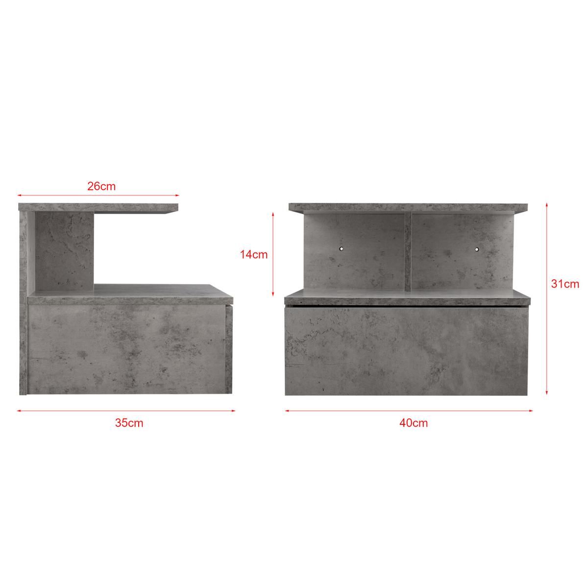 WANDSCHRANK Amberg - Grau, Holzwerkstoff (40/31/35cm) - [en.casa]