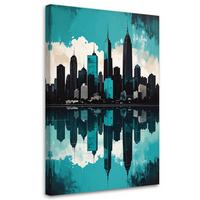 LEINWANDBILD Städte & Architektur 40x60cm - Türkis, Textil (40/60cm) - Feeby
