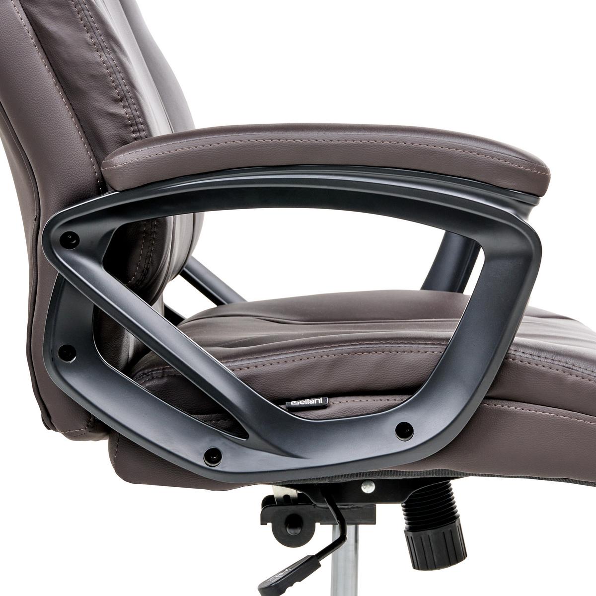 CHEFSESSEL Kunstleder Dunkelbraun Proud - Dunkelbraun, Kunststoff (66/115/66cm) - Beliani