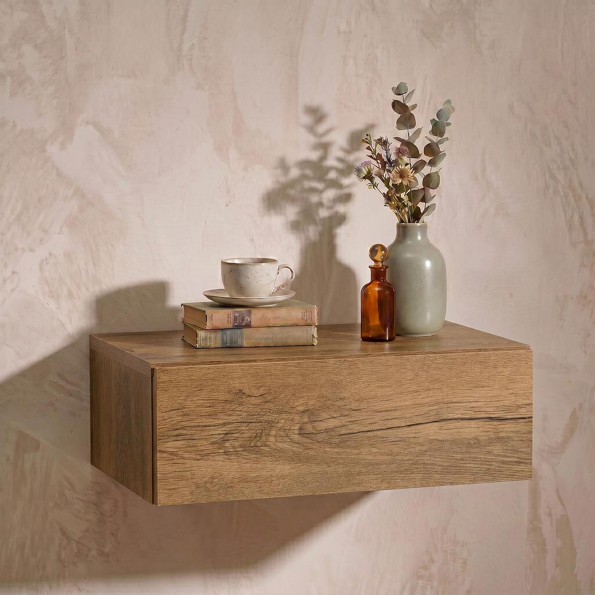 HÄNGENDER NACHTTISCH ANNE - Eichefarben, Holzwerkstoff (42/14/30cm) - CARO-Möbel