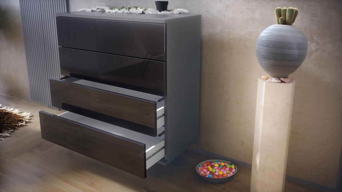 KOMMODE Pavos Eiche Evoke - Eiche San Remo, Holzwerkstoff (76/76/35cm) - Vladon