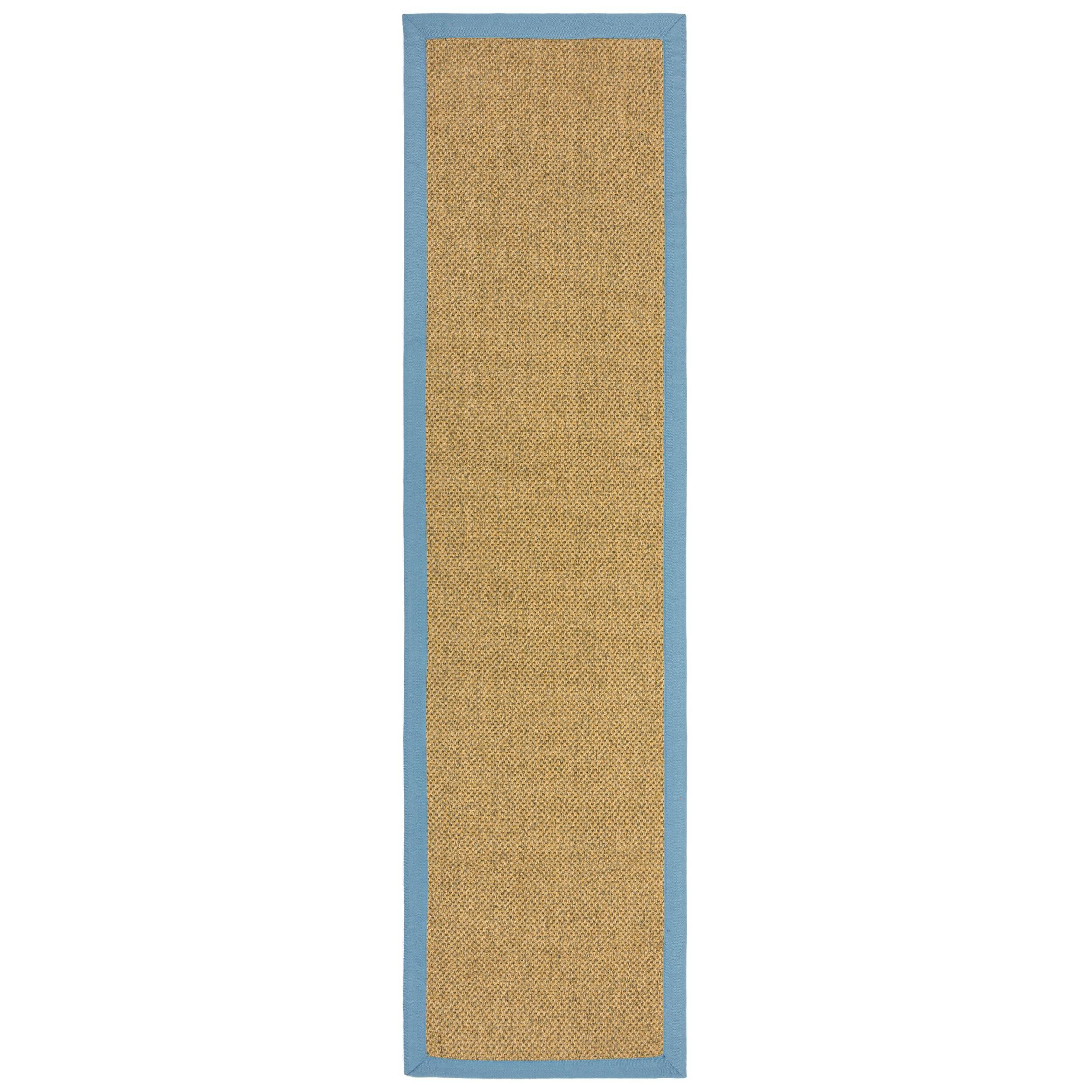 OUTDOORTEPPICH Waschbar KEER, mit Bordüre, Natur-Blau, 60 x 230 cm - Beige, Textil (60/230cm) - KADIMA DESIGN