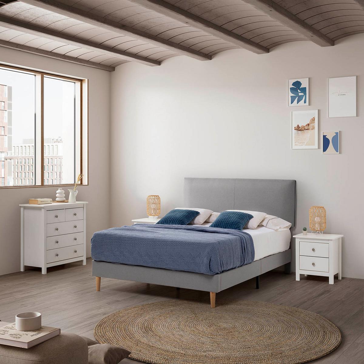 POLSTERBETT 140x190 cm Lauren, Hellgrau - Hellgrau, Textil (140/190cm) - VS Venta-stock