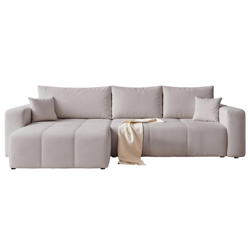 ECKSOFA PEDRO mit Schlaffunktion und Bettkasten Hellgrau - Grau, Holzwerkstoff/Textil (278/145cm) - Idohome