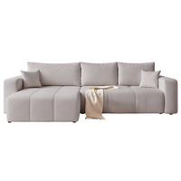 ECKSOFA PEDRO mit Schlaffunktion und Bettkasten Hellgrau - Grau, Holzwerkstoff/Textil (278/145cm) - Idohome