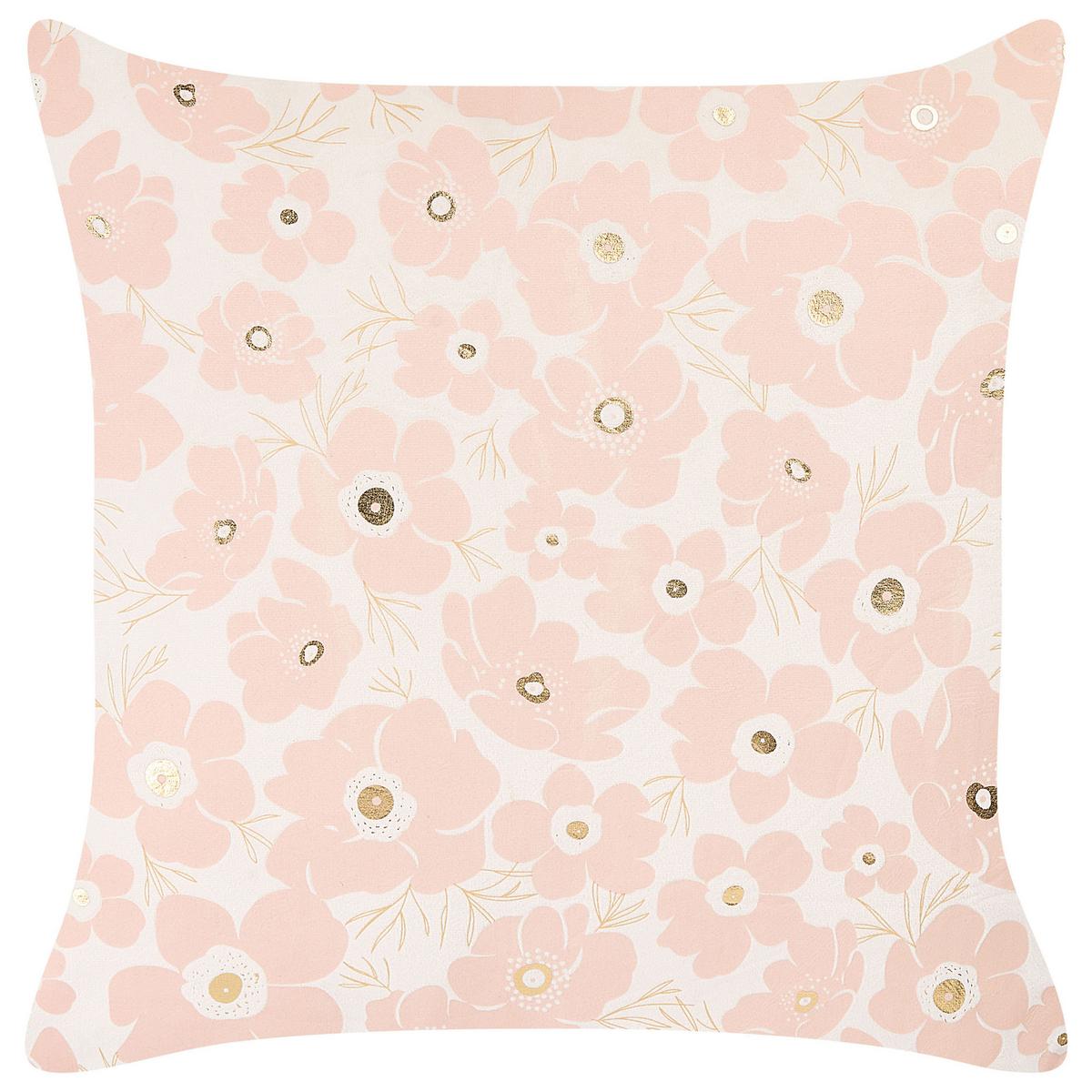 DEKOKISSEN 2er-Set Rosa 45/45 cm Triteleia - Pink, Textil (45/45cm) - Beliani
