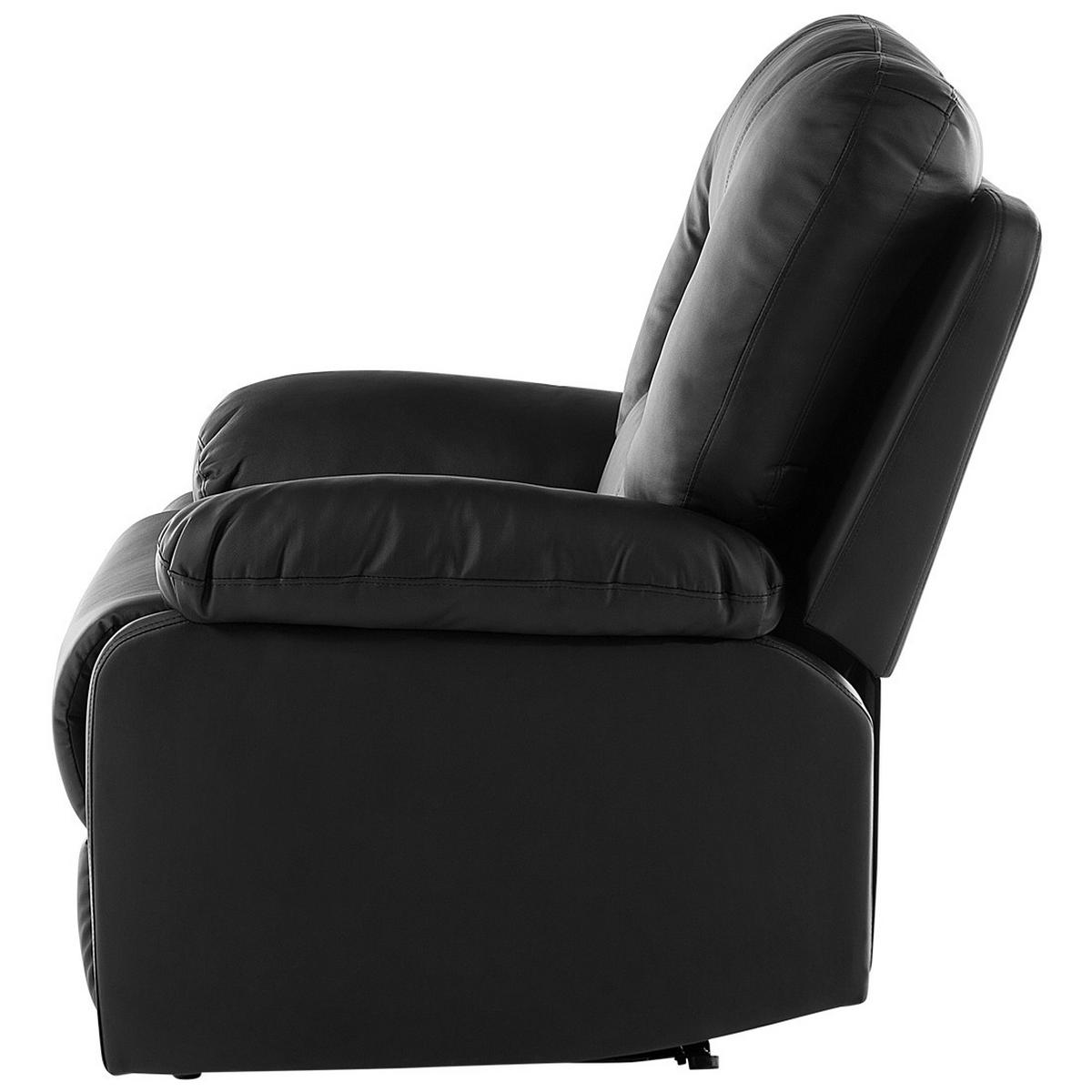 SESSEL Kunstleder schwarz verstellbar Bergen - Schwarz, Kunststoff (85/101/74cm) - Beliani