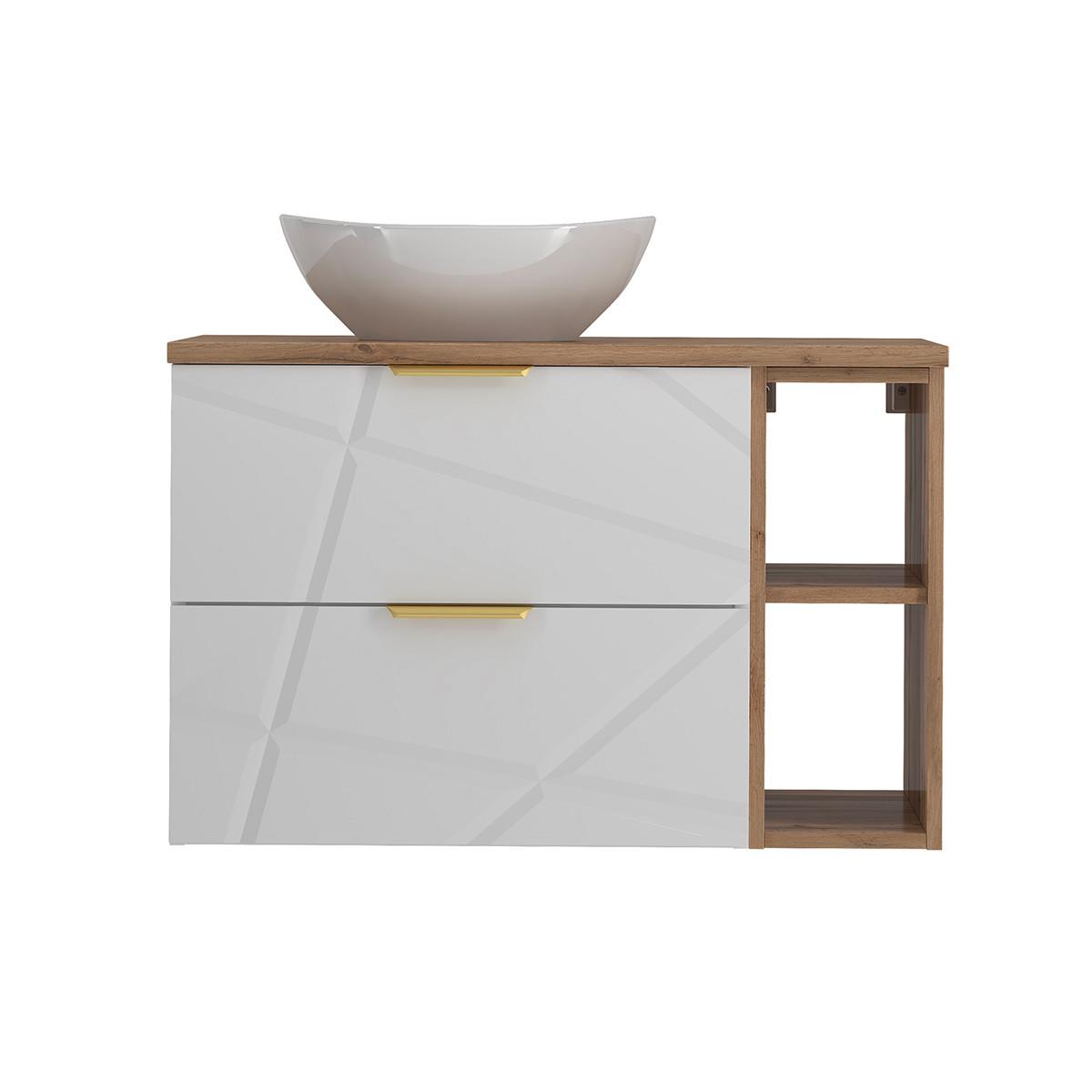 WASCHTISCH 80.6cm Aurora Weiß - Weiß, Holzwerkstoff (80.6/52.2/46.5cm) - Petits-meubles