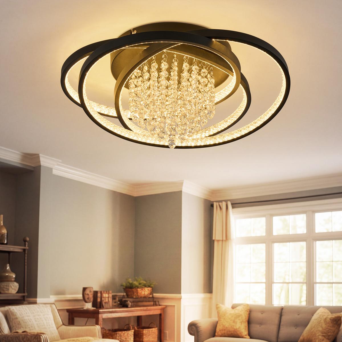 LED DECKENLEUCHTE Mivoris 48/25/20 cm - Schwarz, Metall (48/25/20cm) - ZMH