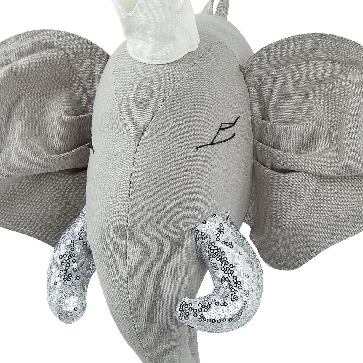 WANDDEKORATION grau/silber Tantor - Grau, Textil (39/33/16cm) - Beliani