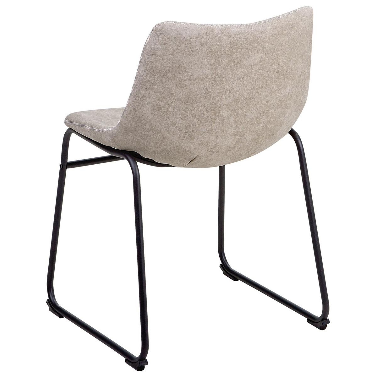 ESSZIMMERSTUHL 2er-Set Polsterbezug Beige Batavia - Beige, Textil/Metall (45/74/44cm) - Beliani