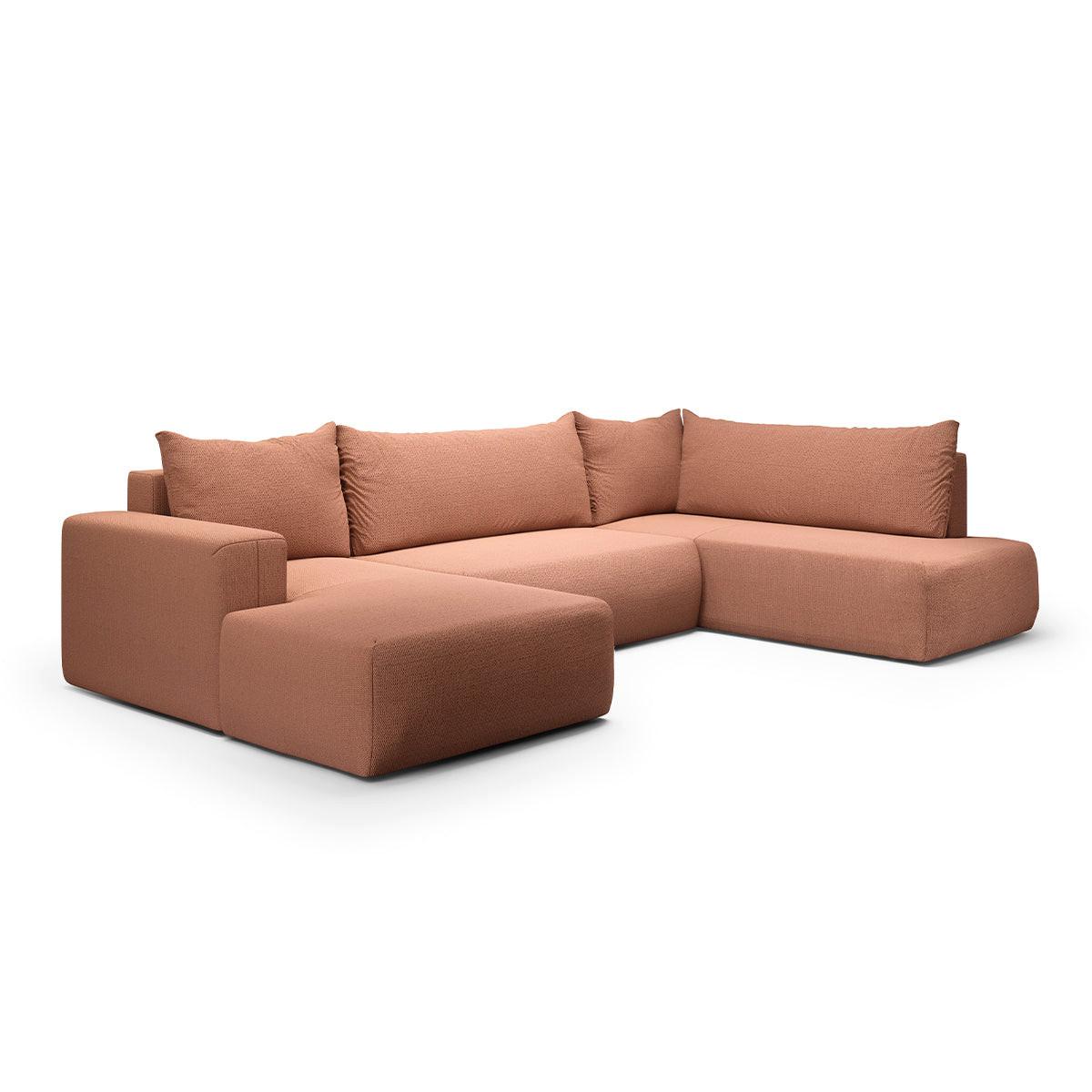 PANORAMASOFA Bliss 5 Sitzplätze Kupfer - Orange, Holz (335/72/200cm) - Petits-meubles