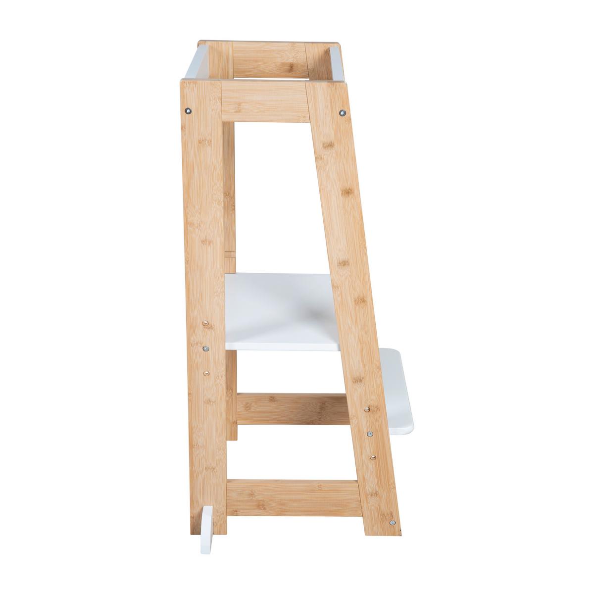 LERNTURM Bambus - Weiß - Weiß, Holz (54/88/43.5cm) - Roba