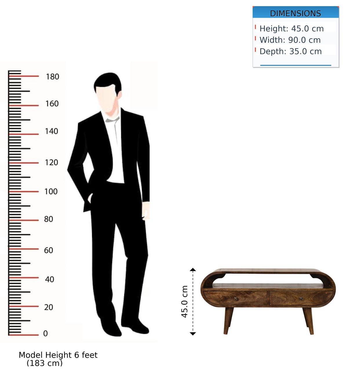 MEDIENMÖBEL Klassisches Grau-Finish, 2 Schubladen, 1 offenes Regal, Braun - Braun, Holz (35/45/90cm) - Artisan Furniture